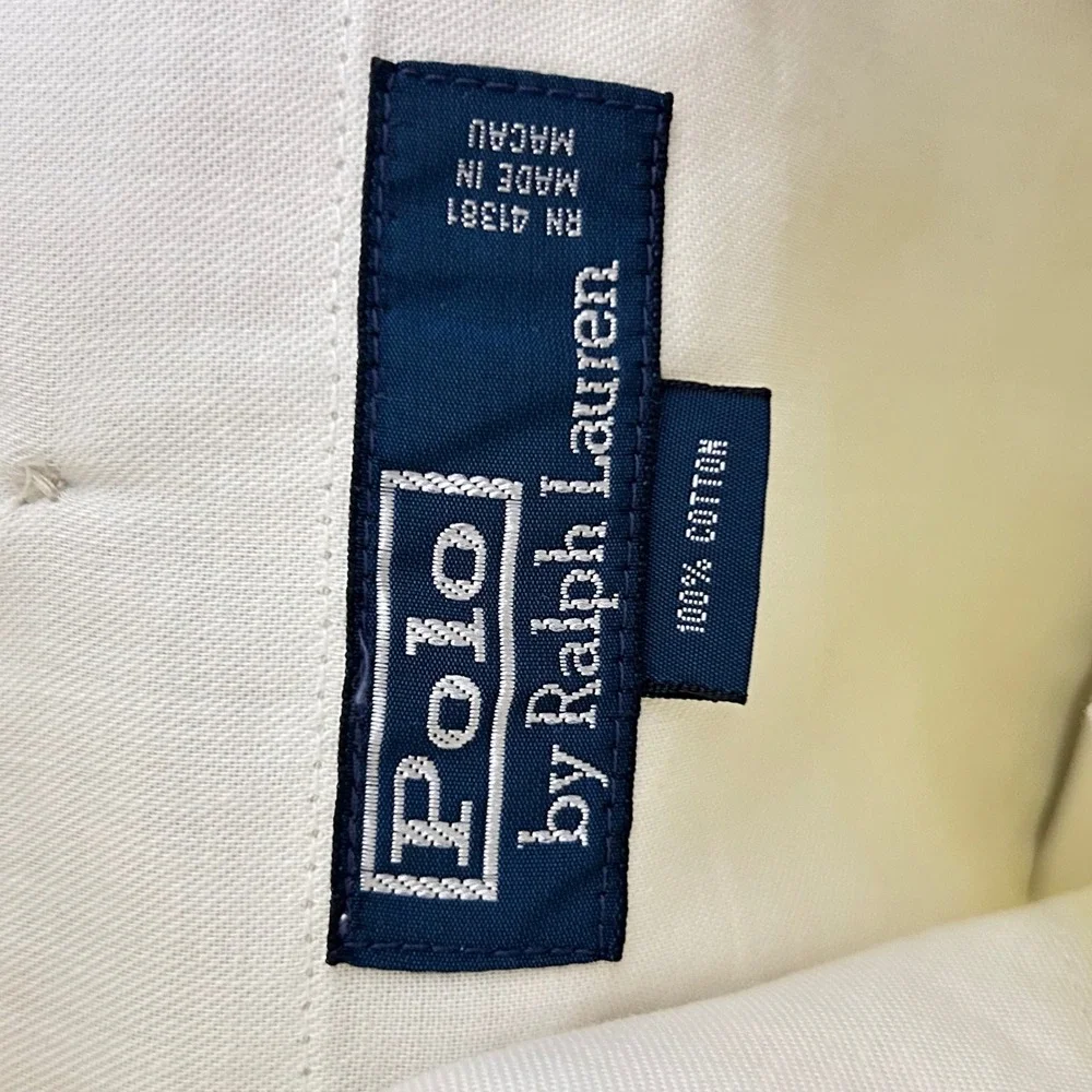 New VTG Polo Ralph Lauren Chino Pants Mens 38x30 Tan‎ Khaki Preppy lightweight